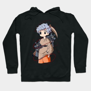 Japanese Scythe Creepy Boy 3 - Vector art illustration Hoodie